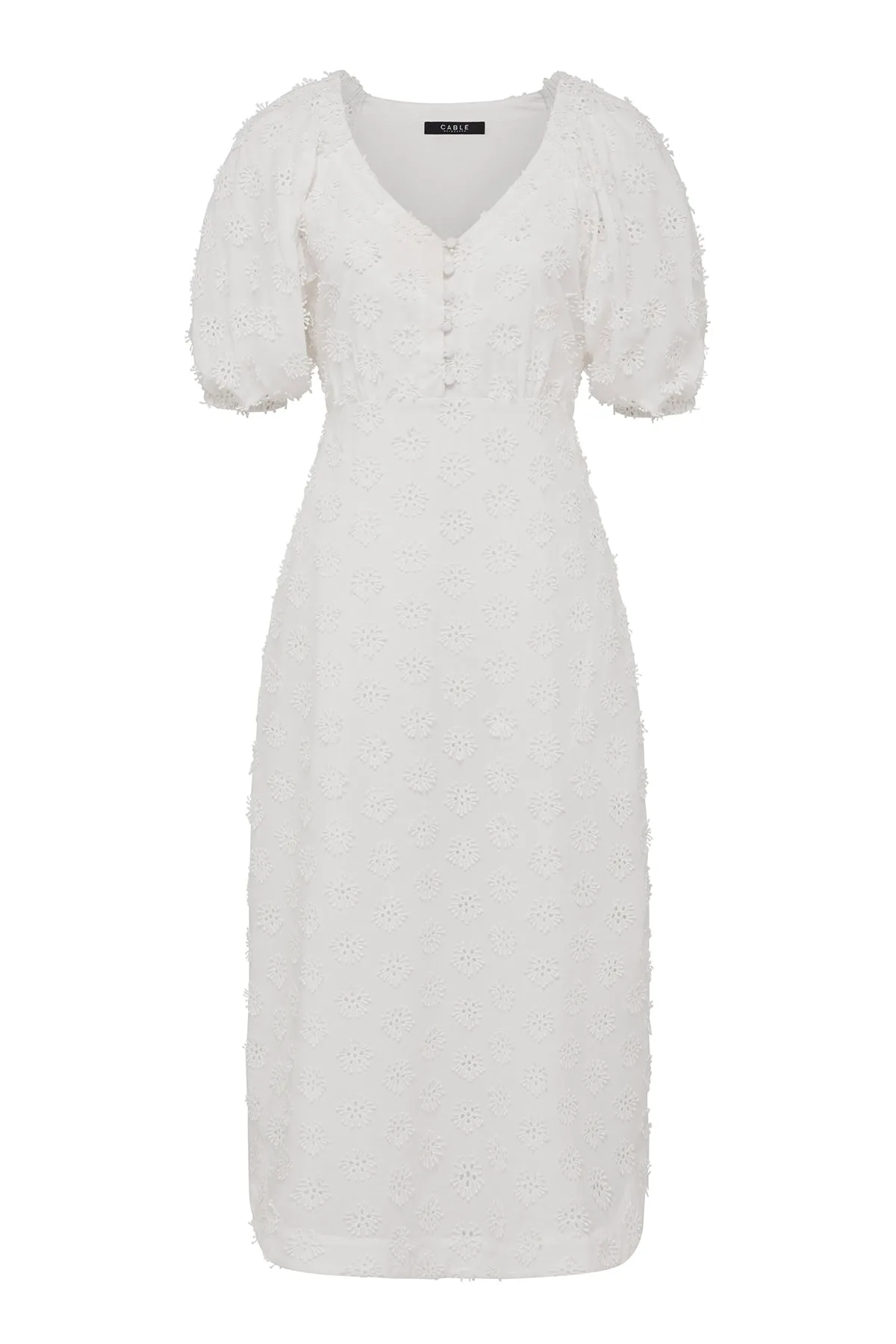 Havana Embroidered Dress - White