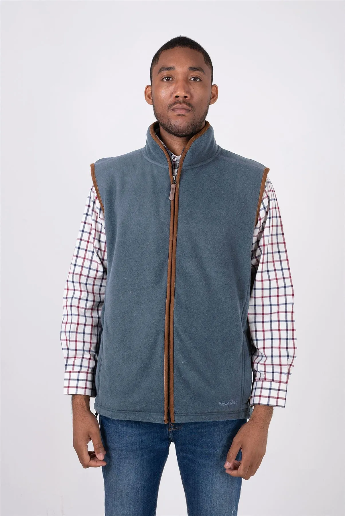 Hazy Blue Mens Fleece Waistcoat Gilet Bodywarmer - Bentley