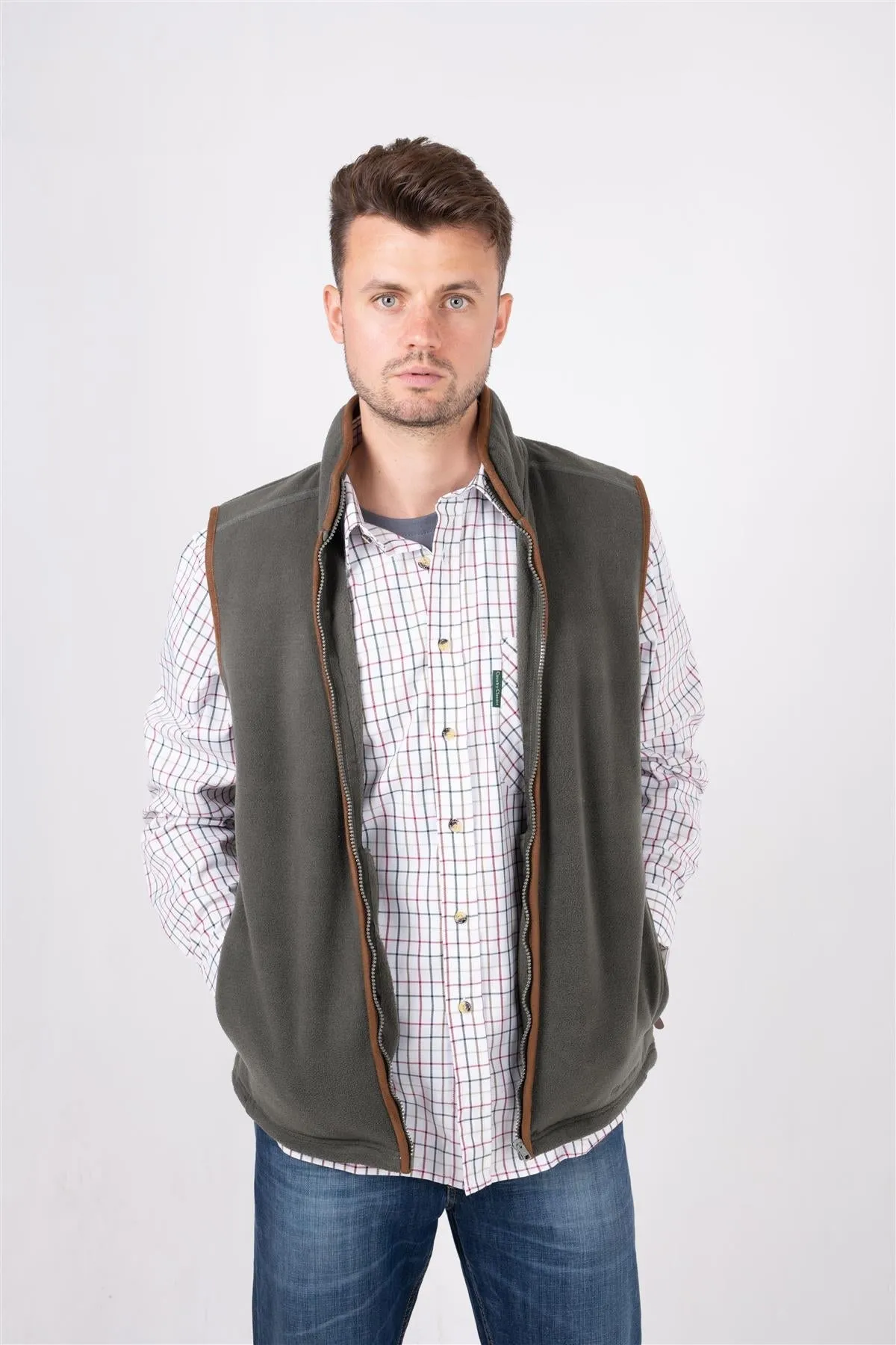 Hazy Blue Mens Fleece Waistcoat Gilet Bodywarmer - Bentley