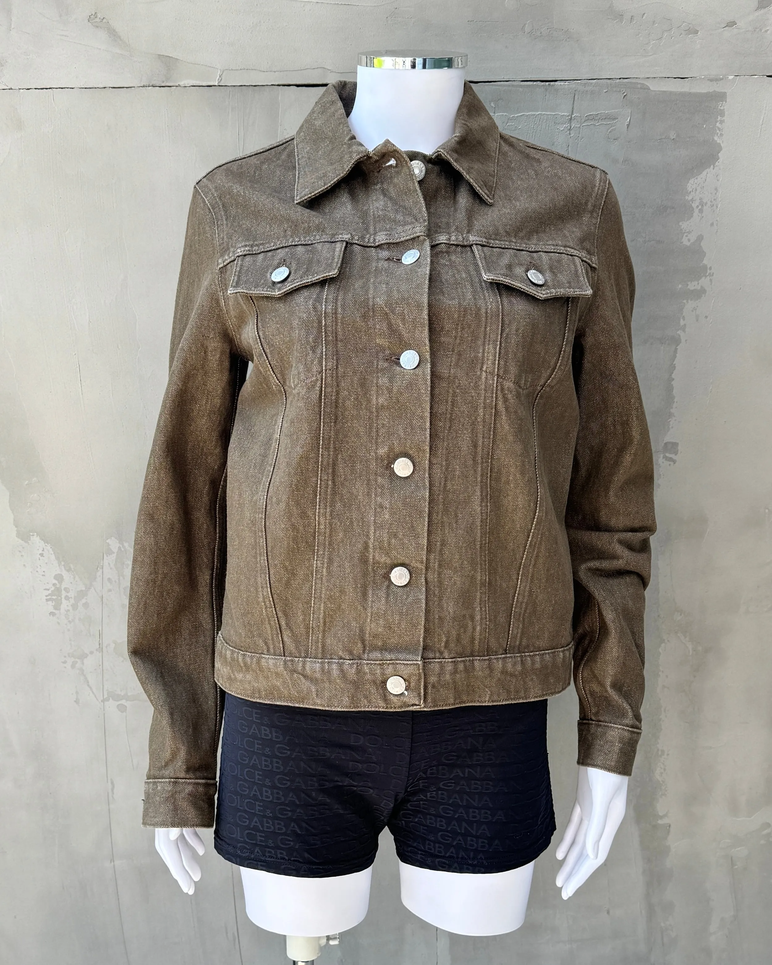 HELMUT LANG BROWN CLASSIC DENIM JACKET - S