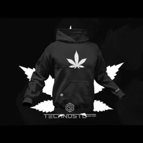 Hemp Leaf Premium Hoodie (schwarz)