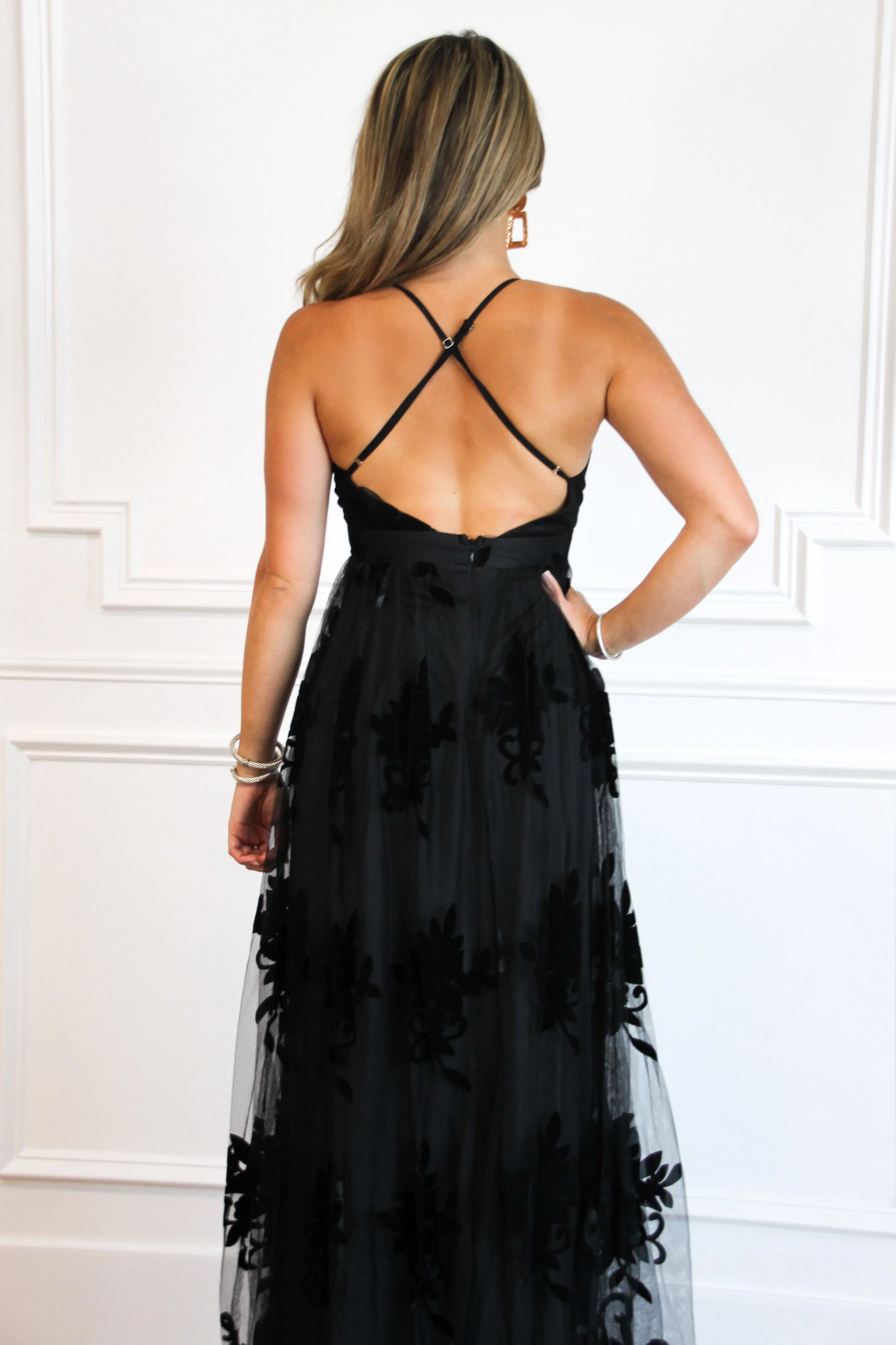 Here Comes the Bride Maxi Dress: Black