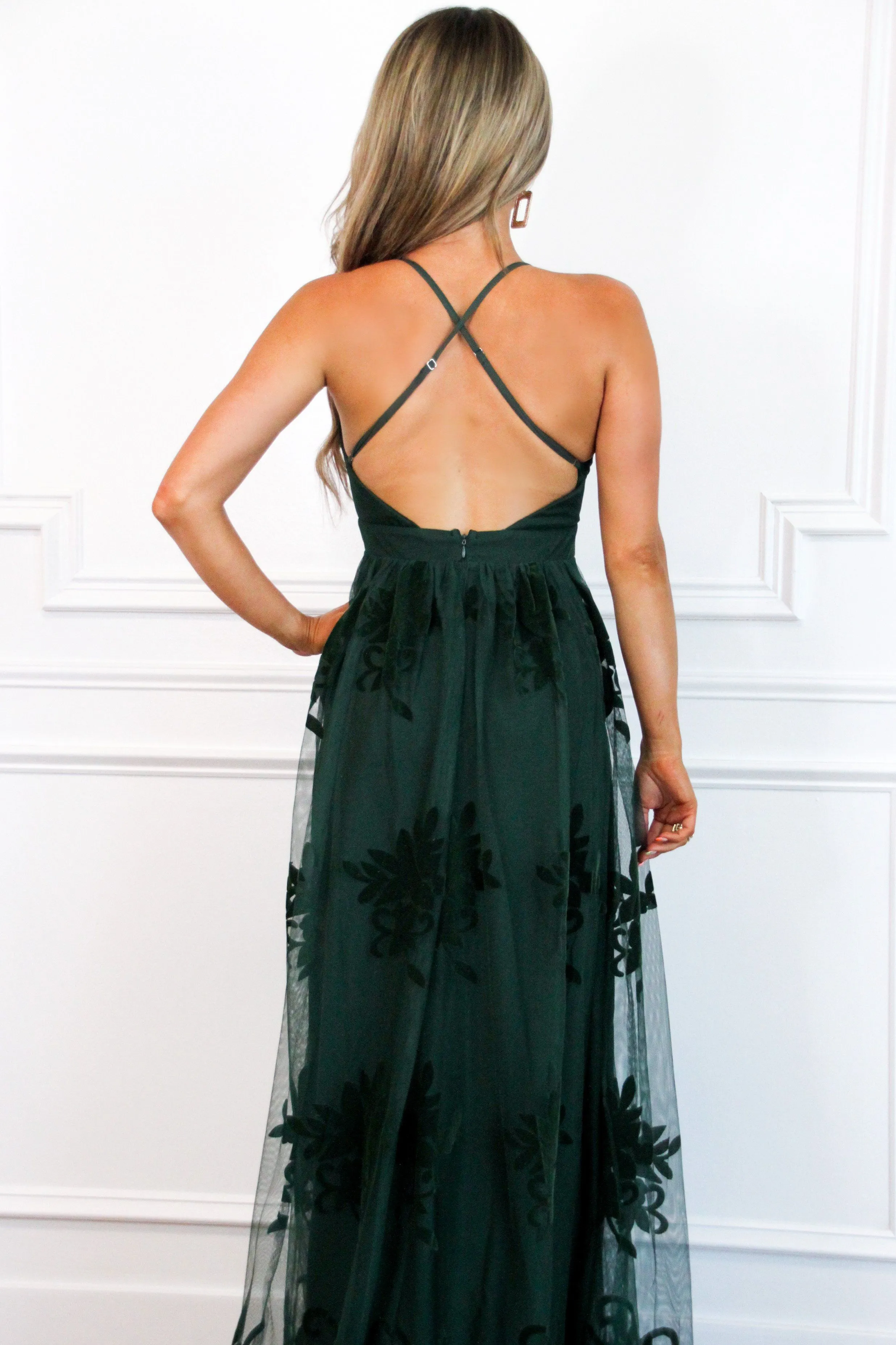 Here Comes the Bride Maxi Dress: Hunter Green