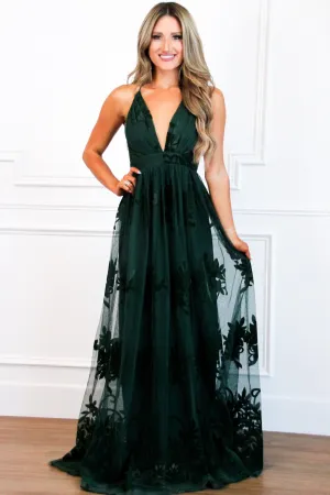 Here Comes the Bride Maxi Dress: Hunter Green