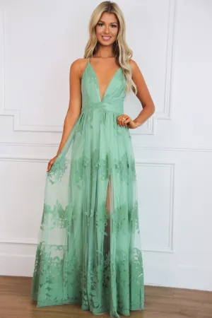 Here Comes the Bride Maxi Dress: Sage