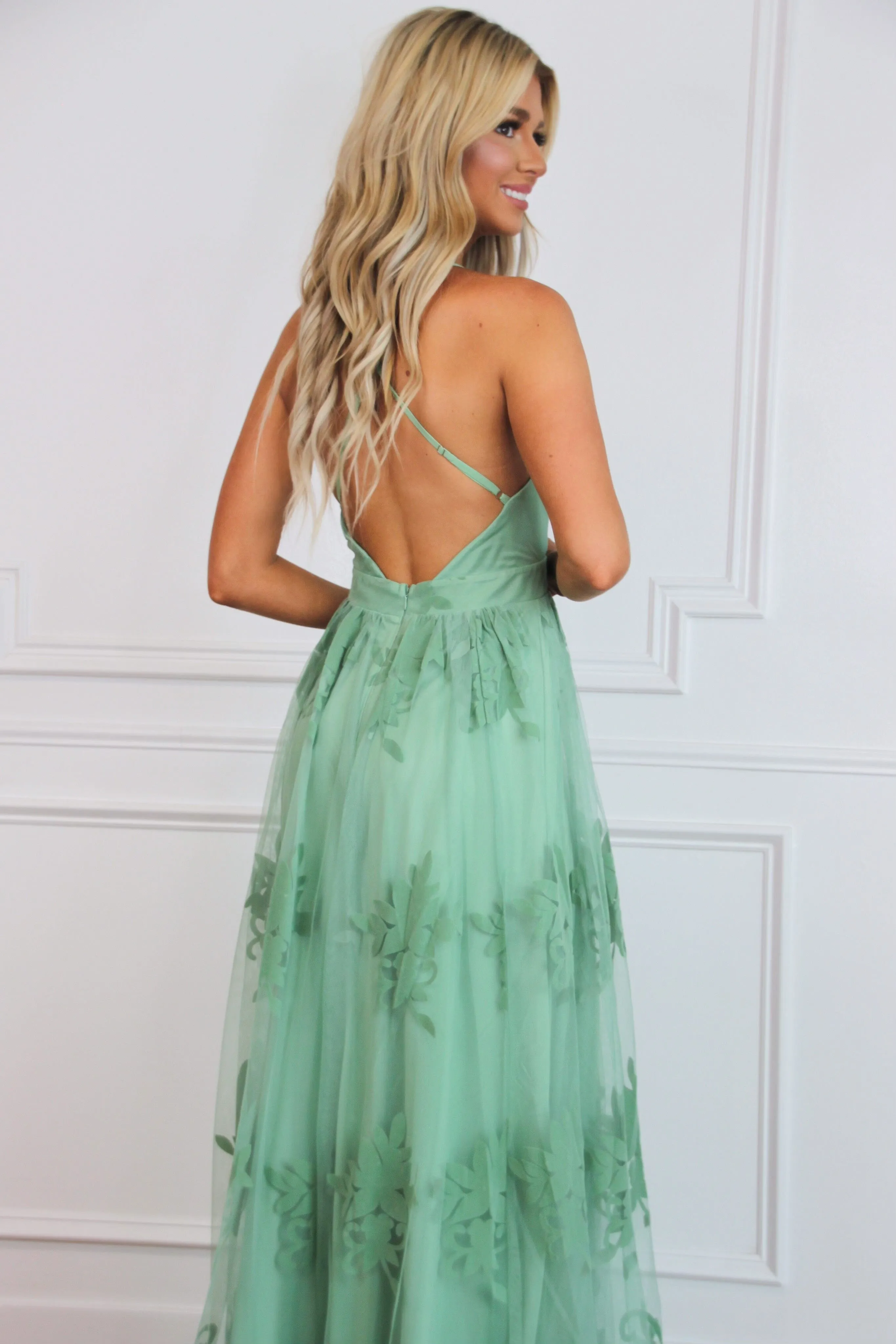 Here Comes the Bride Maxi Dress: Sage