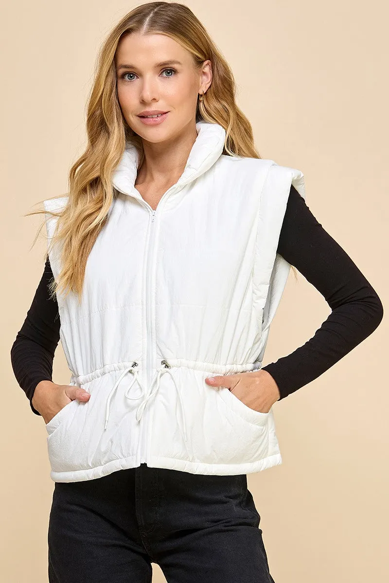 HIGH NECK QUILTED VEST