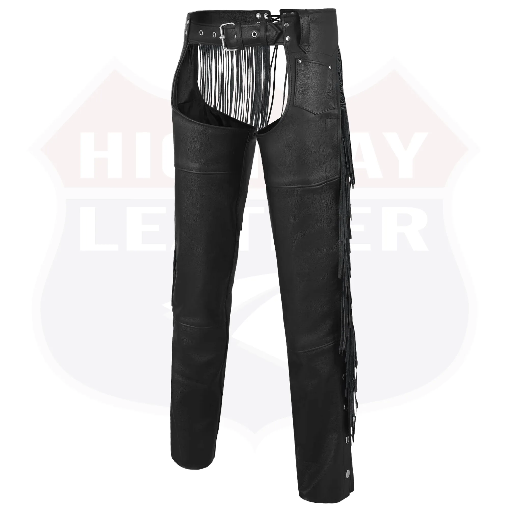 HL12800FRINGE Tassel Chap Fringe Chaps Motorcycle Riding Bikers Chap Black