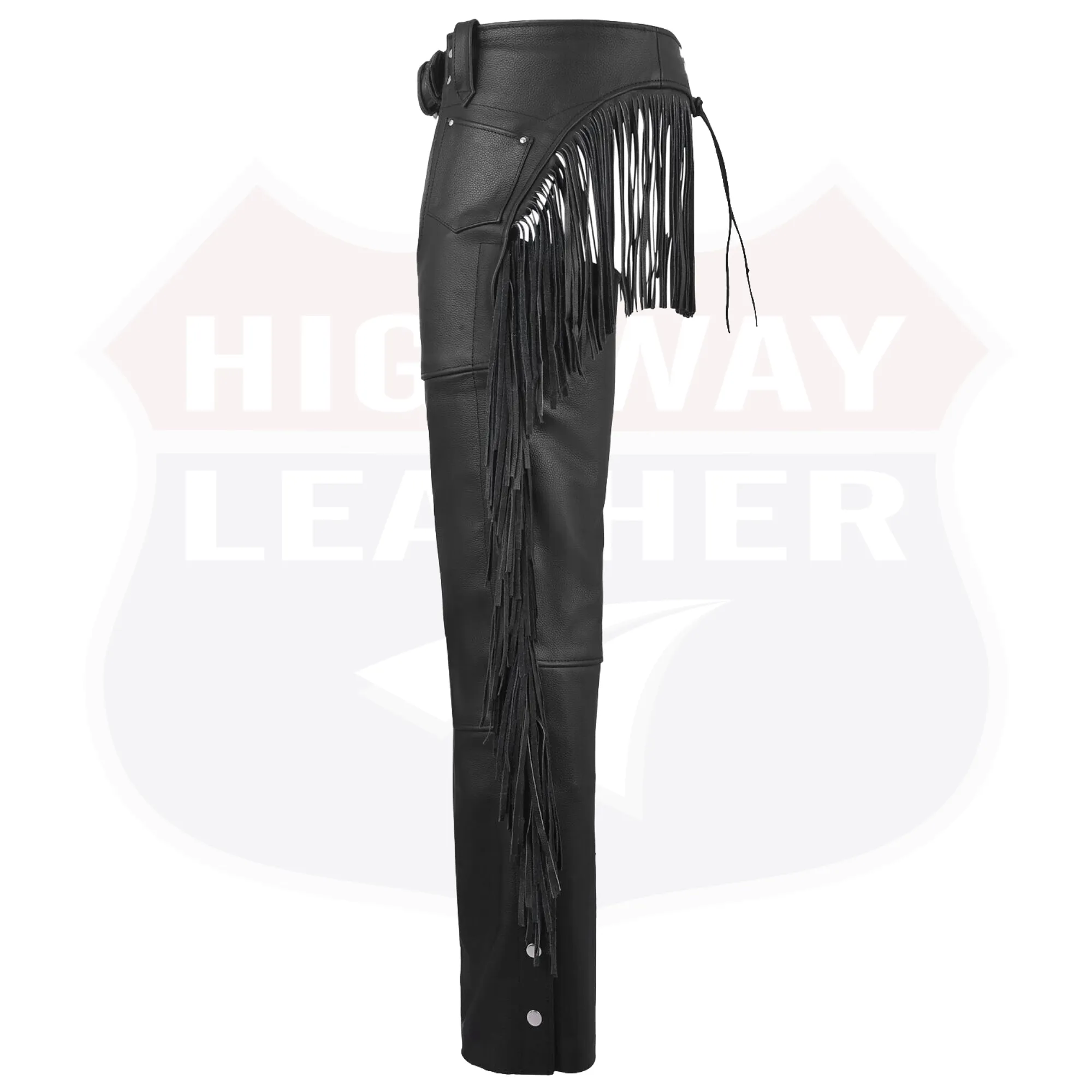 HL12800FRINGE Tassel Chap Fringe Chaps Motorcycle Riding Bikers Chap Black