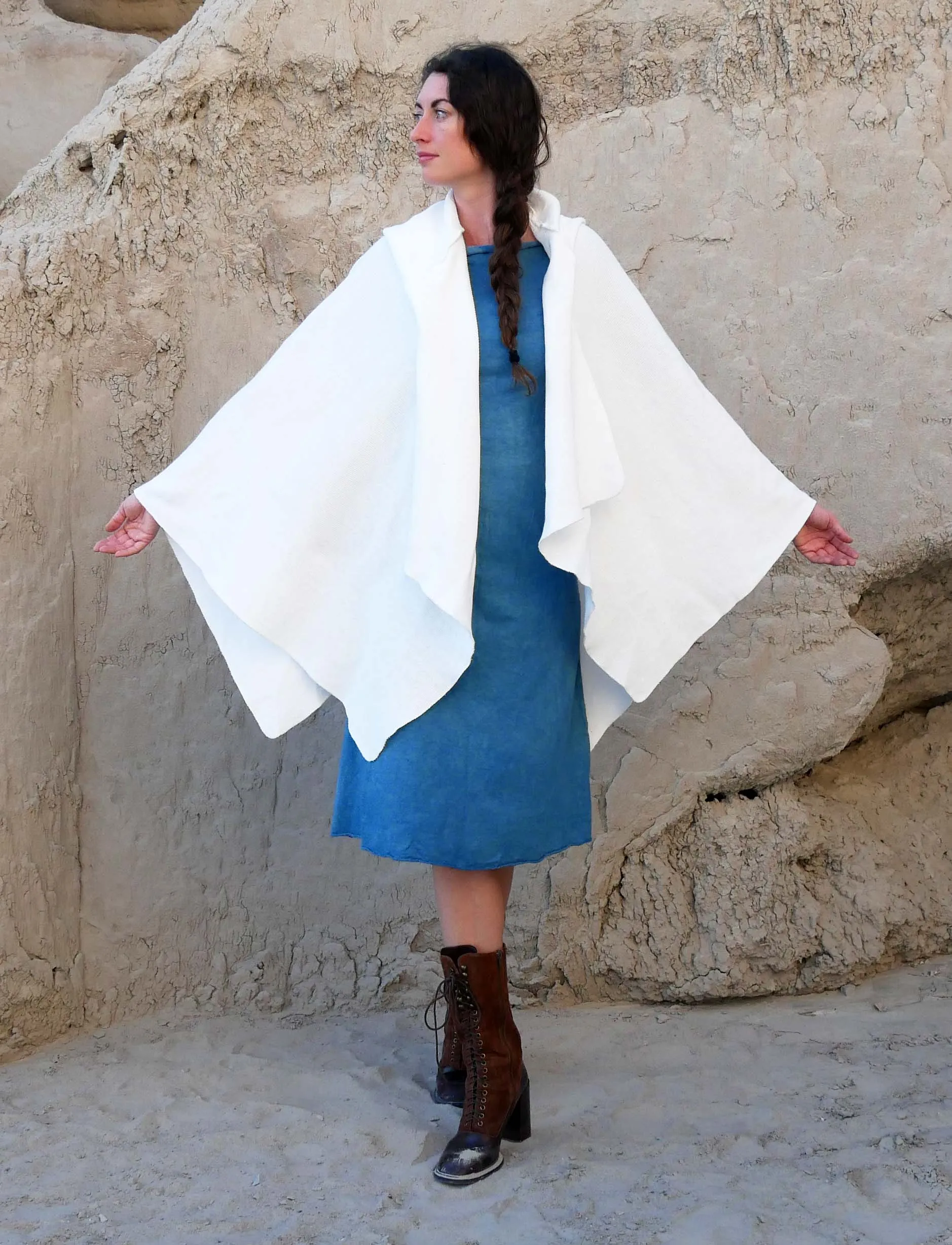 Hooded 1.5 yard Poncho Shawl