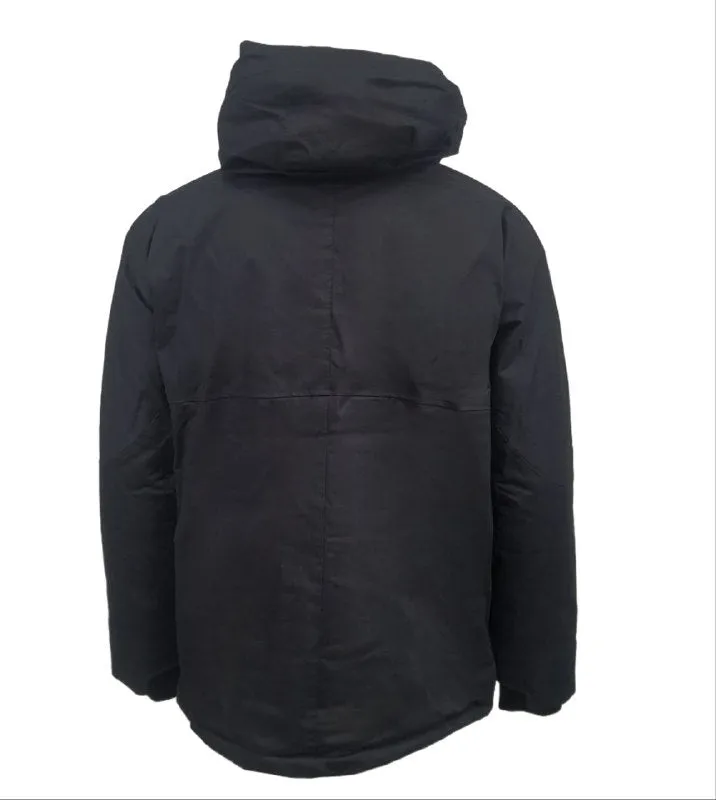 HoodLamb Men's Black Hemp Short Hooded Parka 420 W19MWJ001 NWT