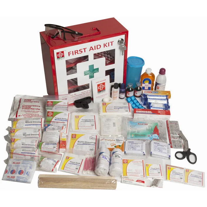 Industrial First Aid Kit Large - Metal Box Wall Counted With Acrylic Door  - 168 Components  - SJF M3 - St Johns First Aid Kit