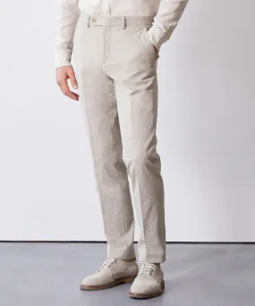 Italian Seersucker Sutton Trouser in Stone