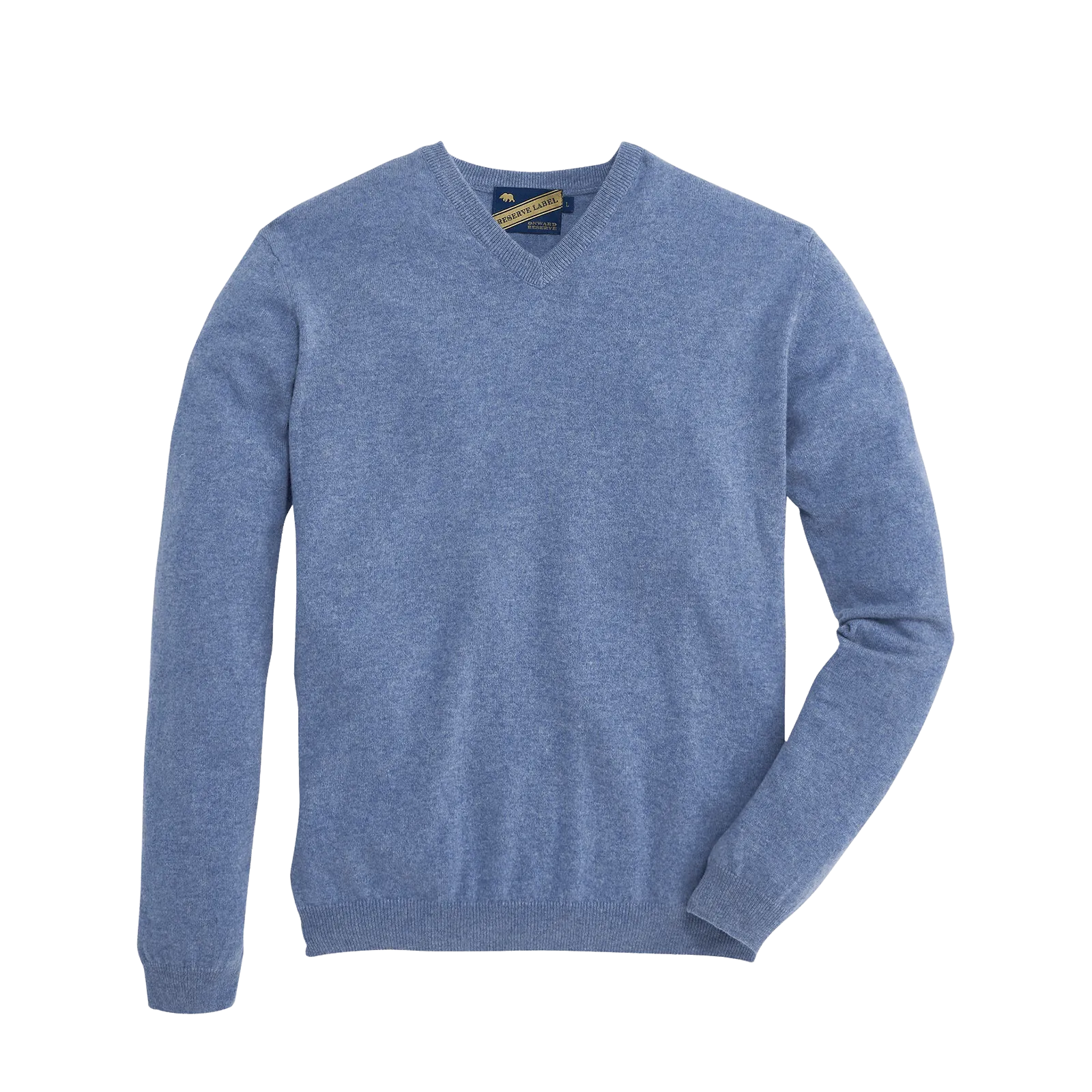 James V-Neck Cashmere Sweater - Heather Vintage Indigo