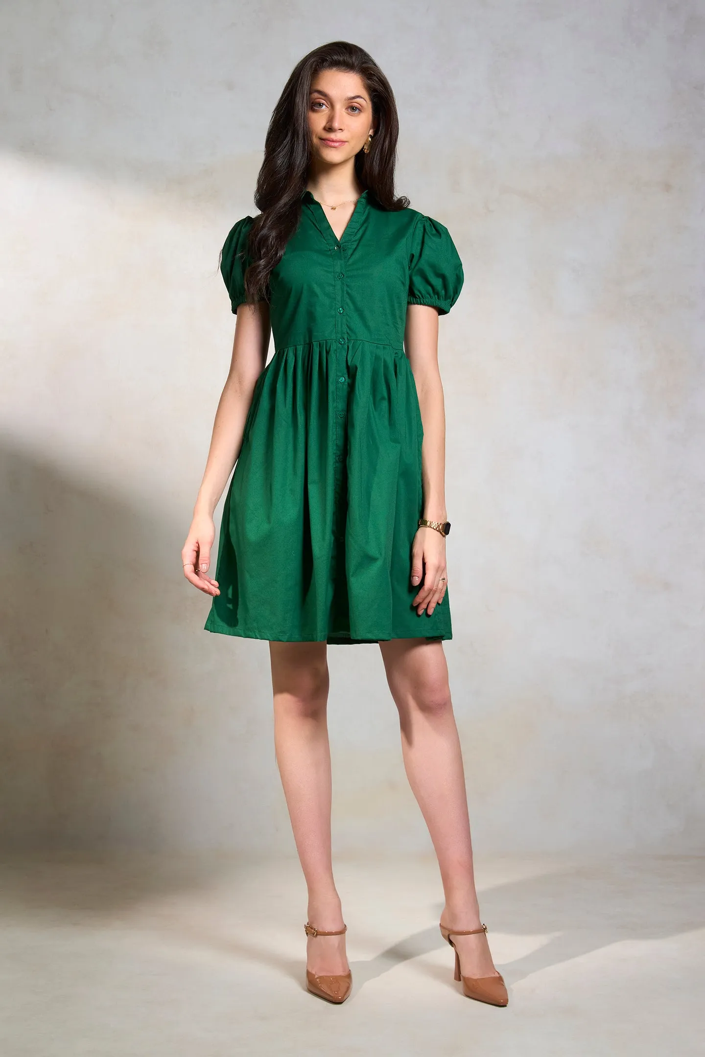 Jane|Cotton Fit & Flare Dress