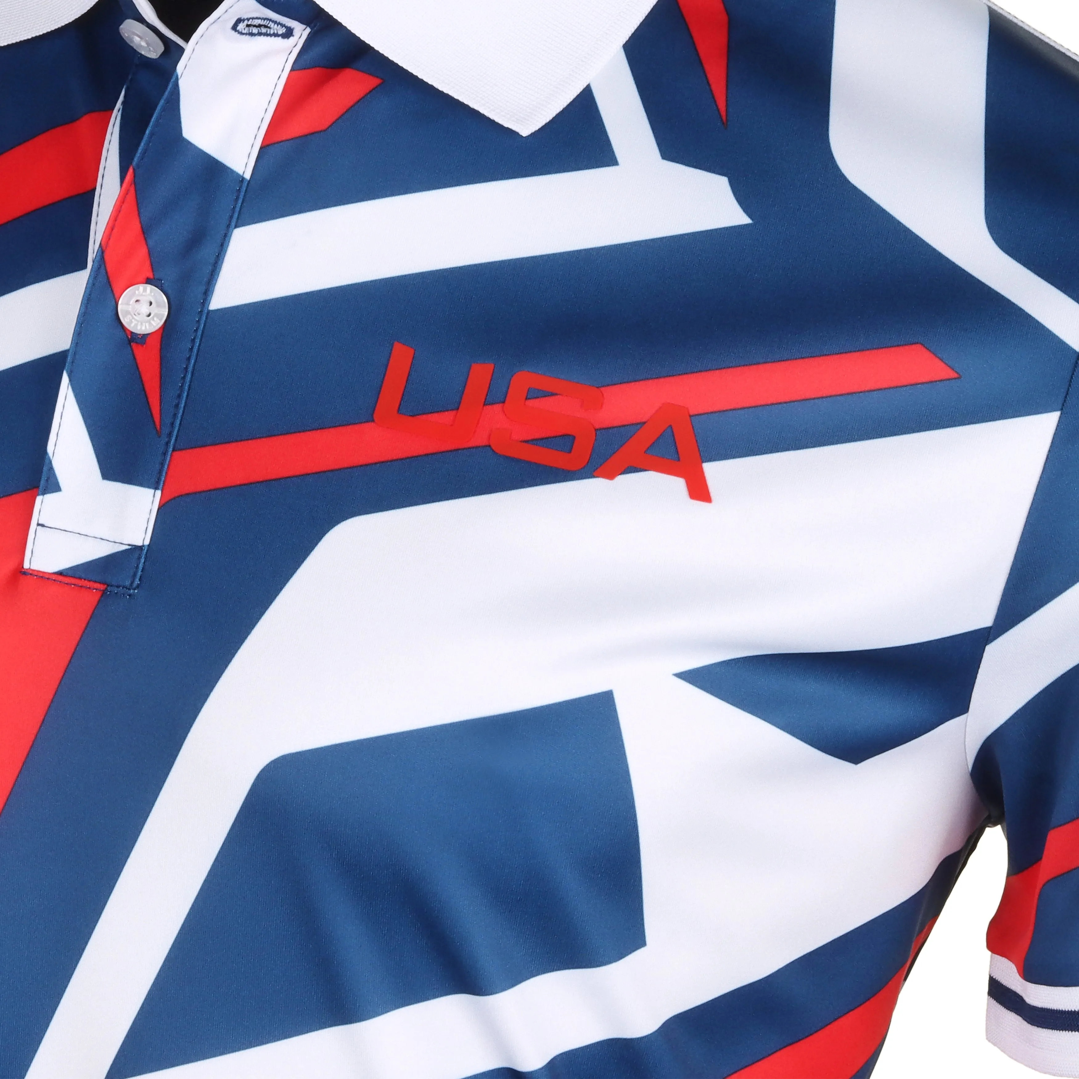 J.Lindeberg Golf x USA Alois Print Olympic Polo Shirt