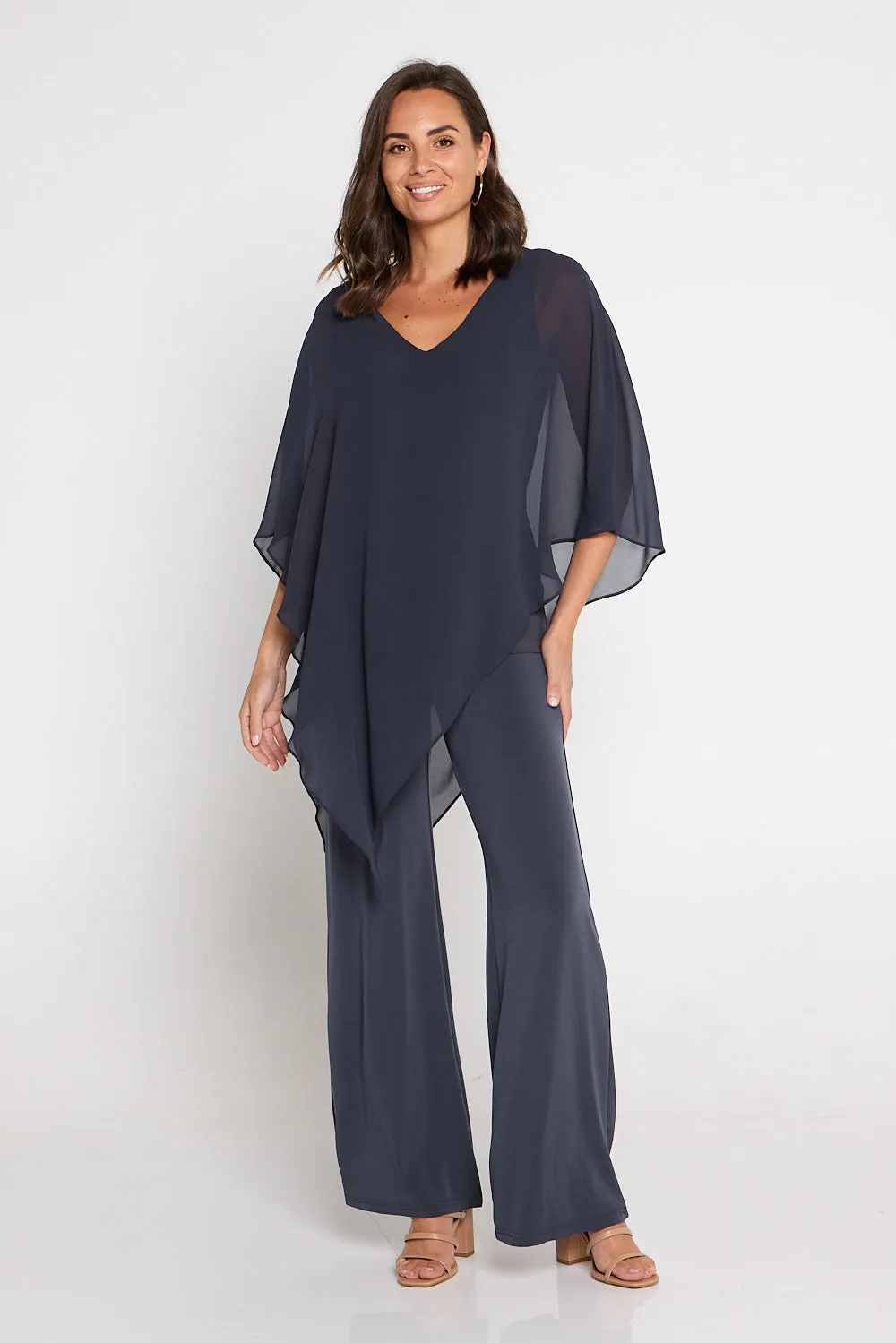 Kamala Wide Leg Pants - Charcoal