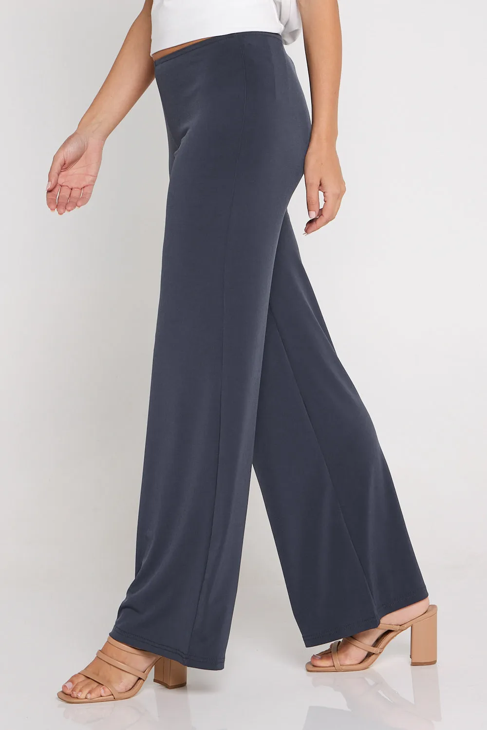 Kamala Wide Leg Pants - Charcoal