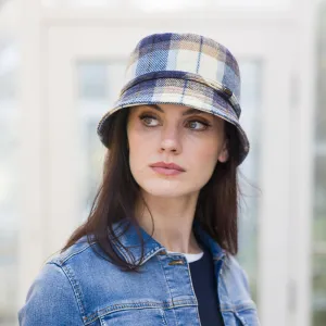 Killarney Wool Tweed Hat: Blue Plaid