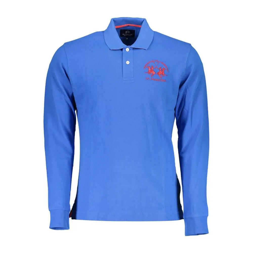 La Martina Elegant Long-Sleeved Polo in Chic Blue