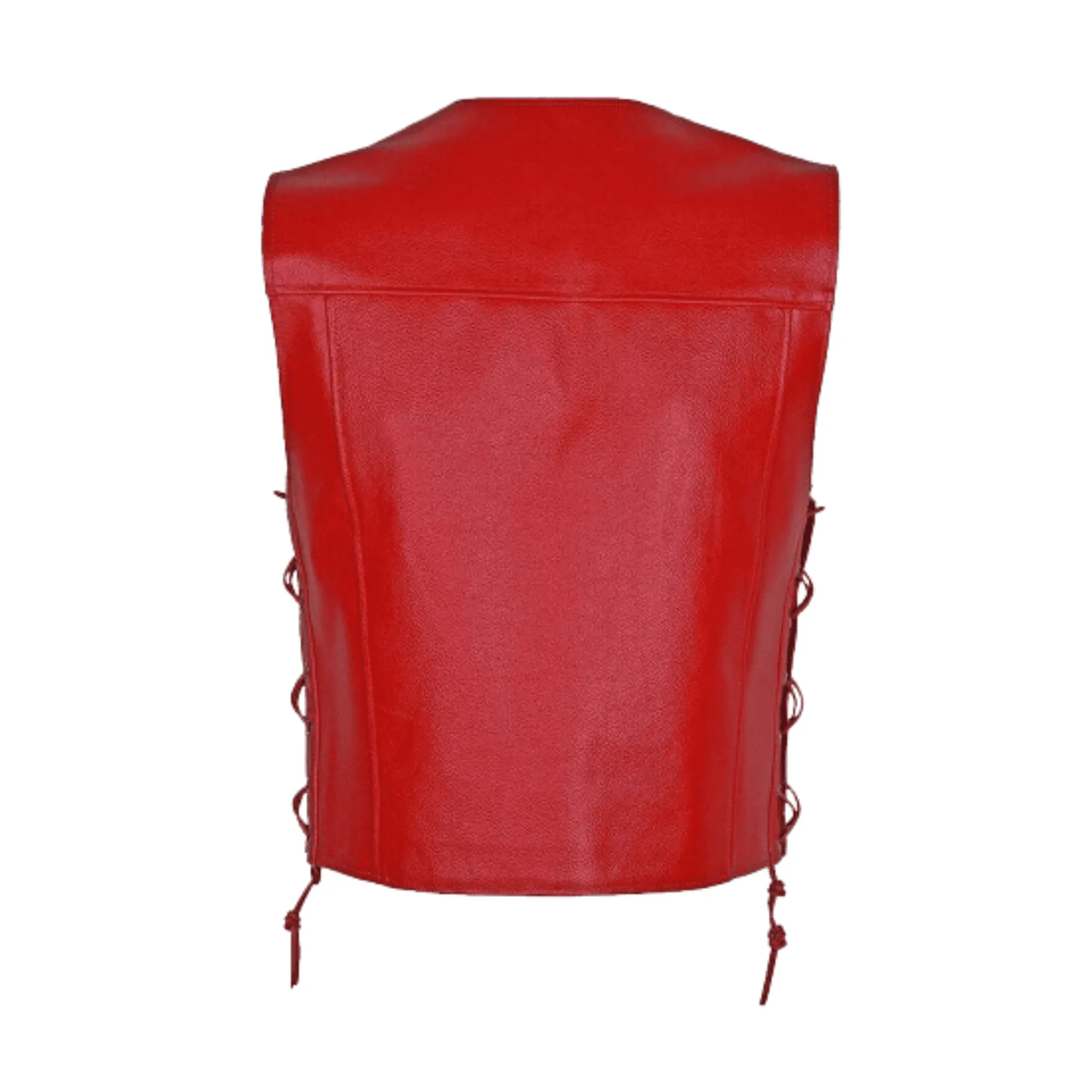 Ladies Red Leather Vest