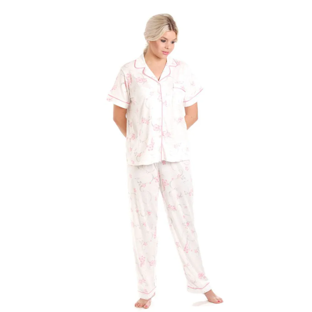 Lady Olga Short Sleeve Cotton Jersey Floral Pyjamas