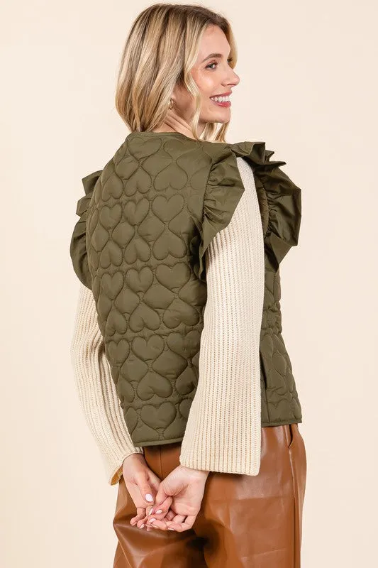 Lightweight Heart Quilted Puffer Vest