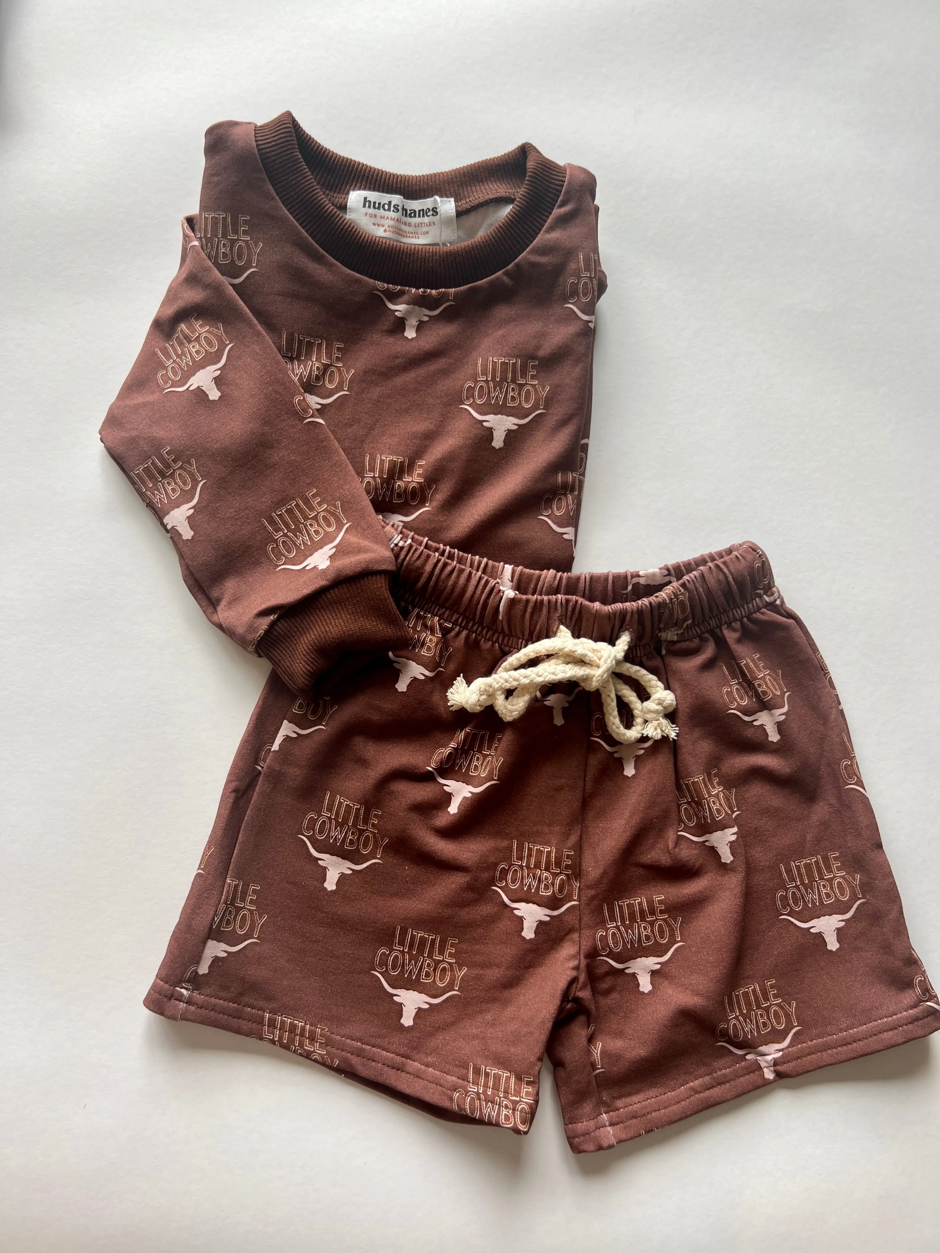 Little Cowboy | Crewneck Sweatshirt Short Set