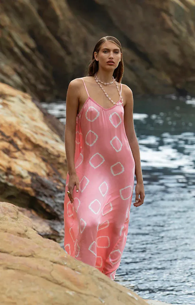 LLEW SLIP DRESS | Flamingo Cupro Pink