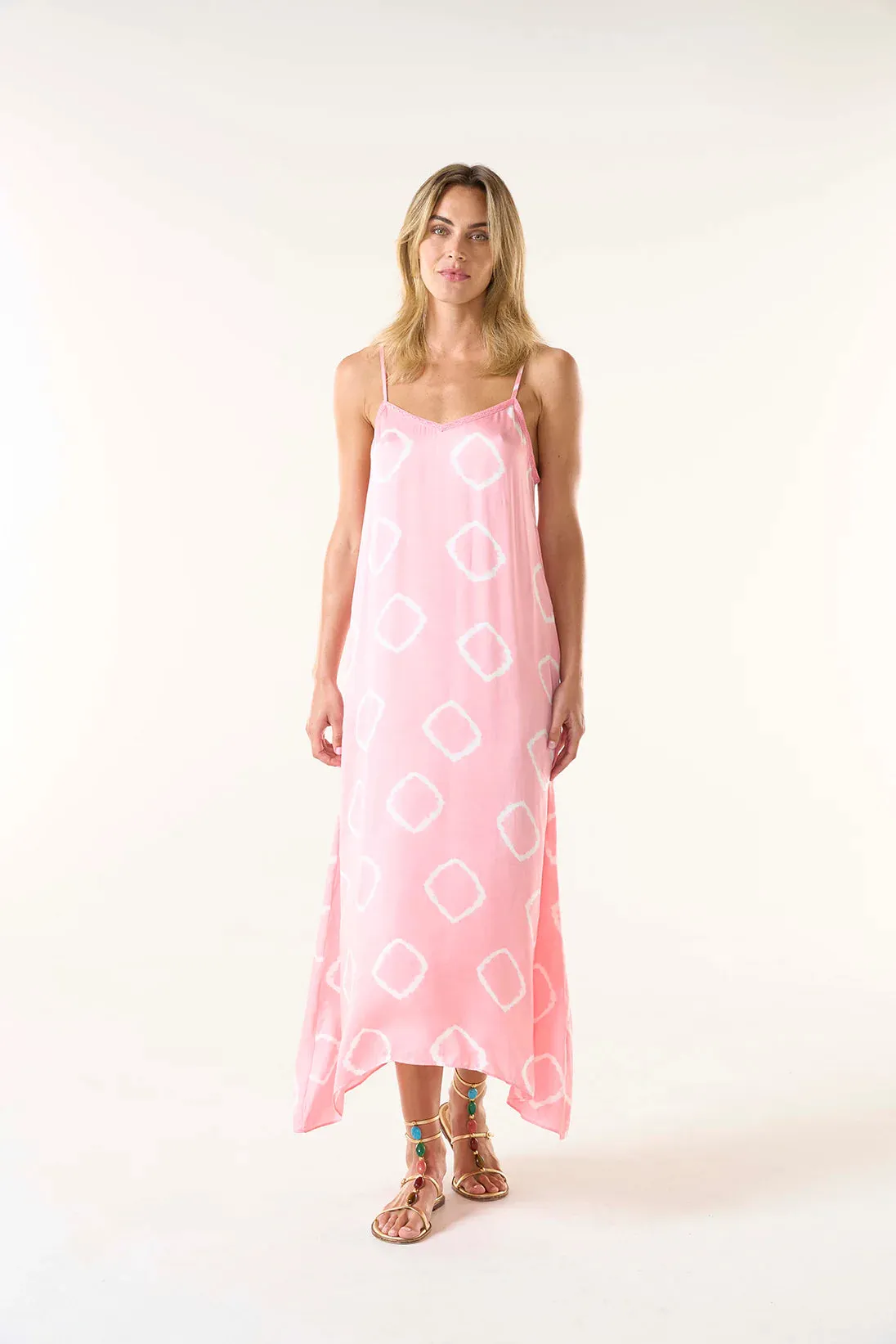 LLEW SLIP DRESS | Flamingo Cupro Pink