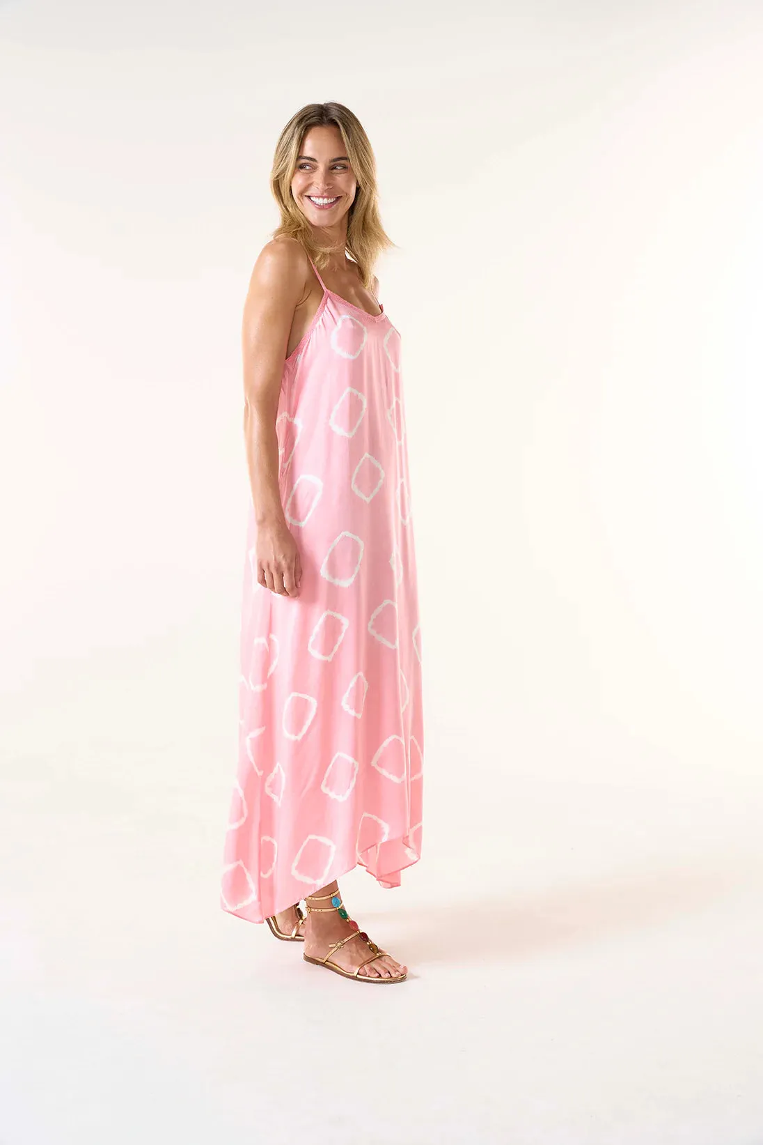 LLEW SLIP DRESS | Flamingo Cupro Pink