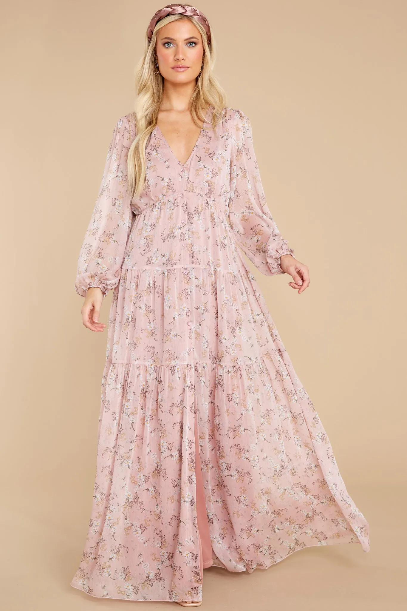 Love Symphony Mauve Pink Floral Print Dress