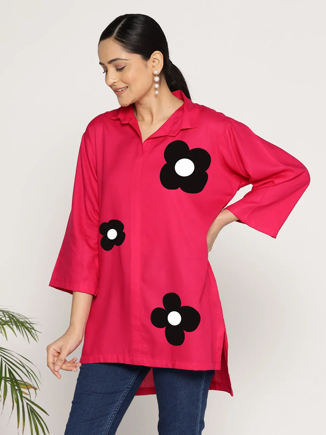 Magenta Rayon ShirtTop - Aventure