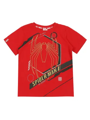 MARVEL Boys Red Color Graphic Print Pure Cotton T Shirt || 2-8 Years