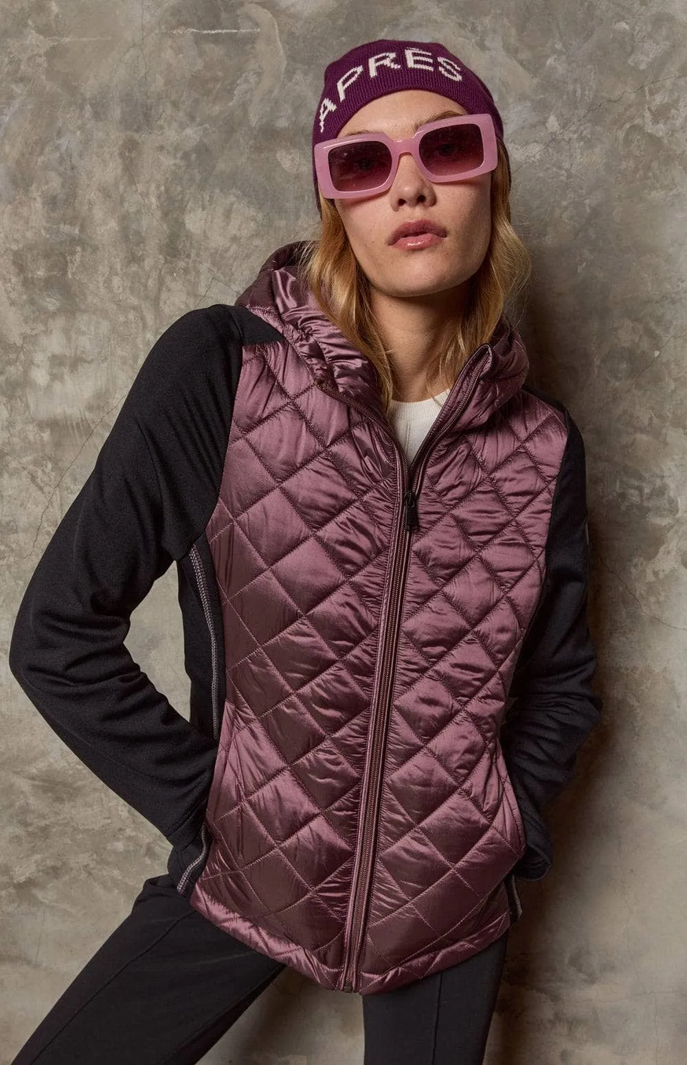 Meadow Hybrid Hoodie Jacket | Mauve