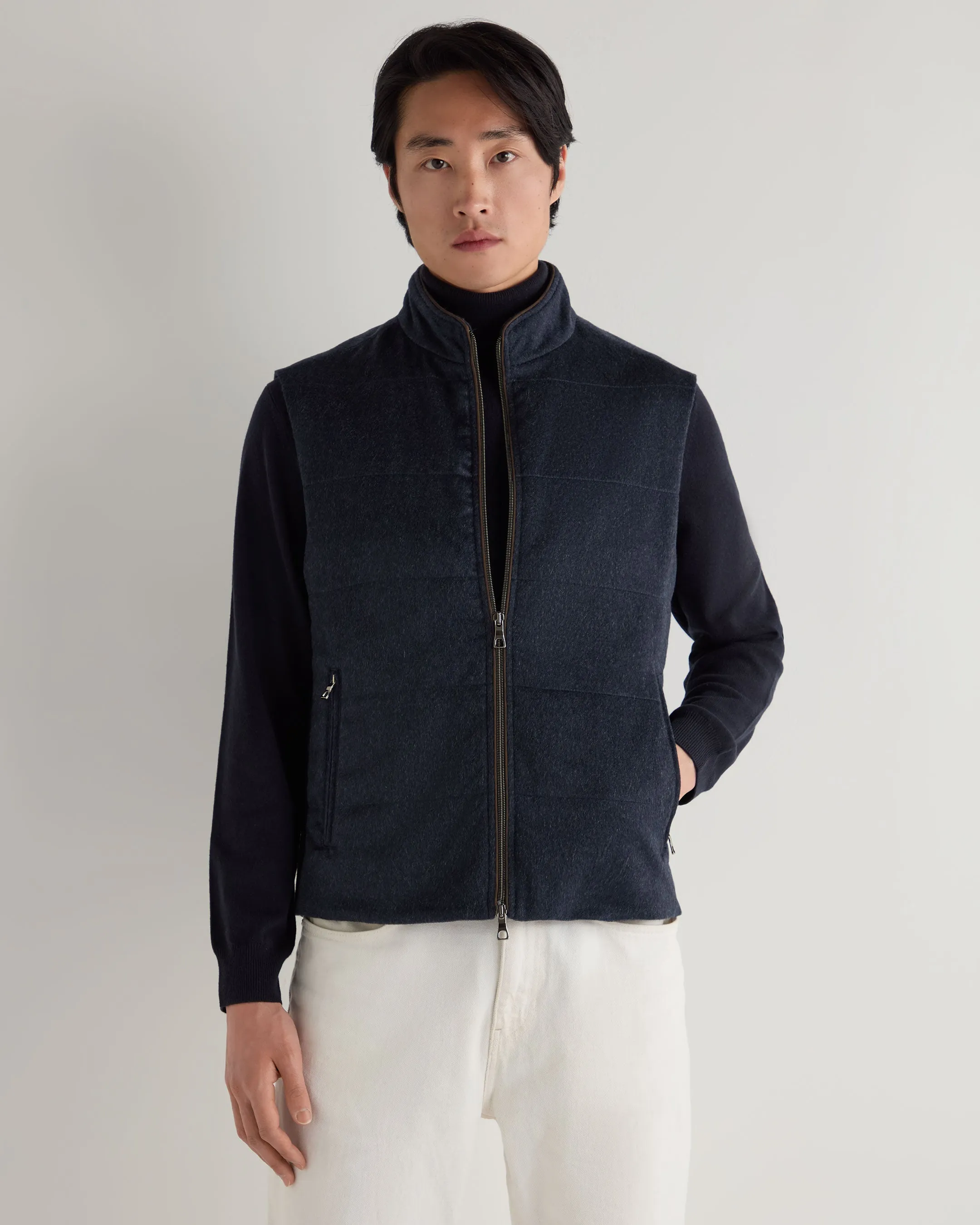 Men's Belgravia Cashmere Gilet Navy Melange