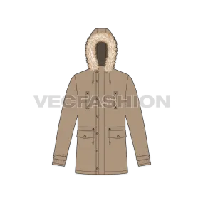 Mens Hooded Parka Jacket