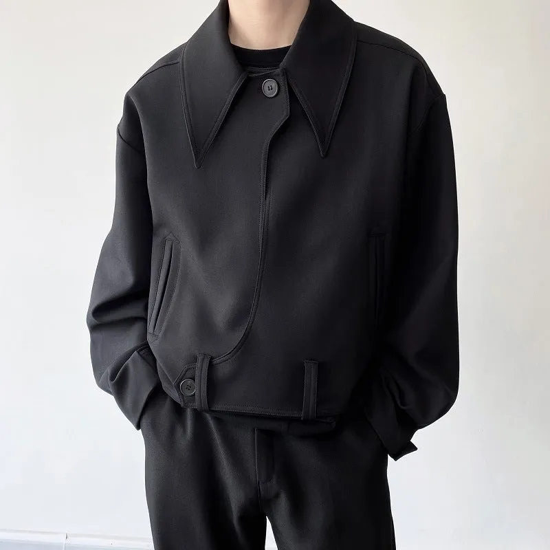 Men's Irregular Placket Cropped Jacket