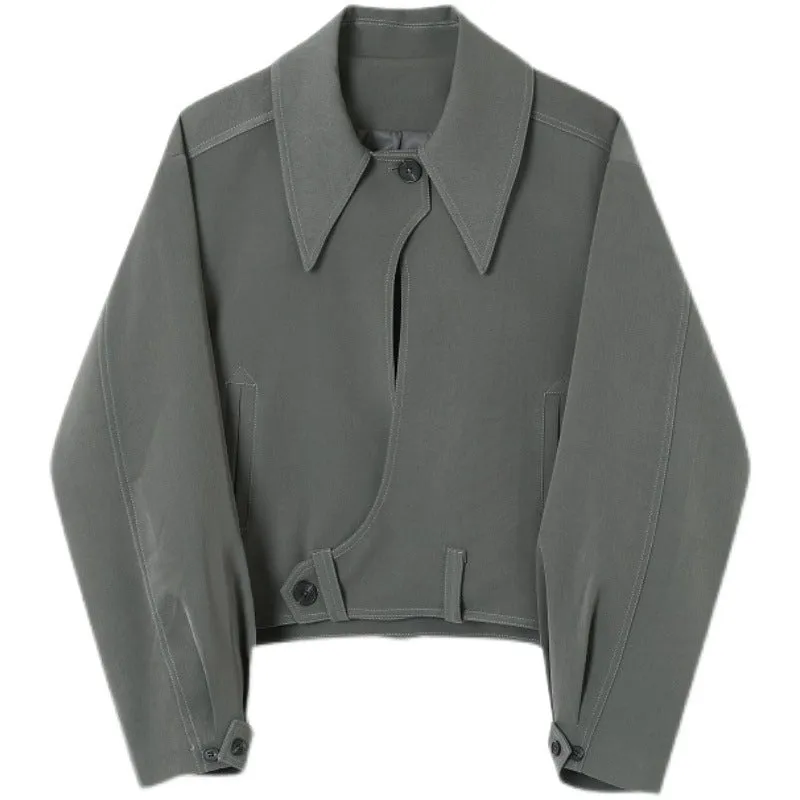 Men's Irregular Placket Cropped Jacket