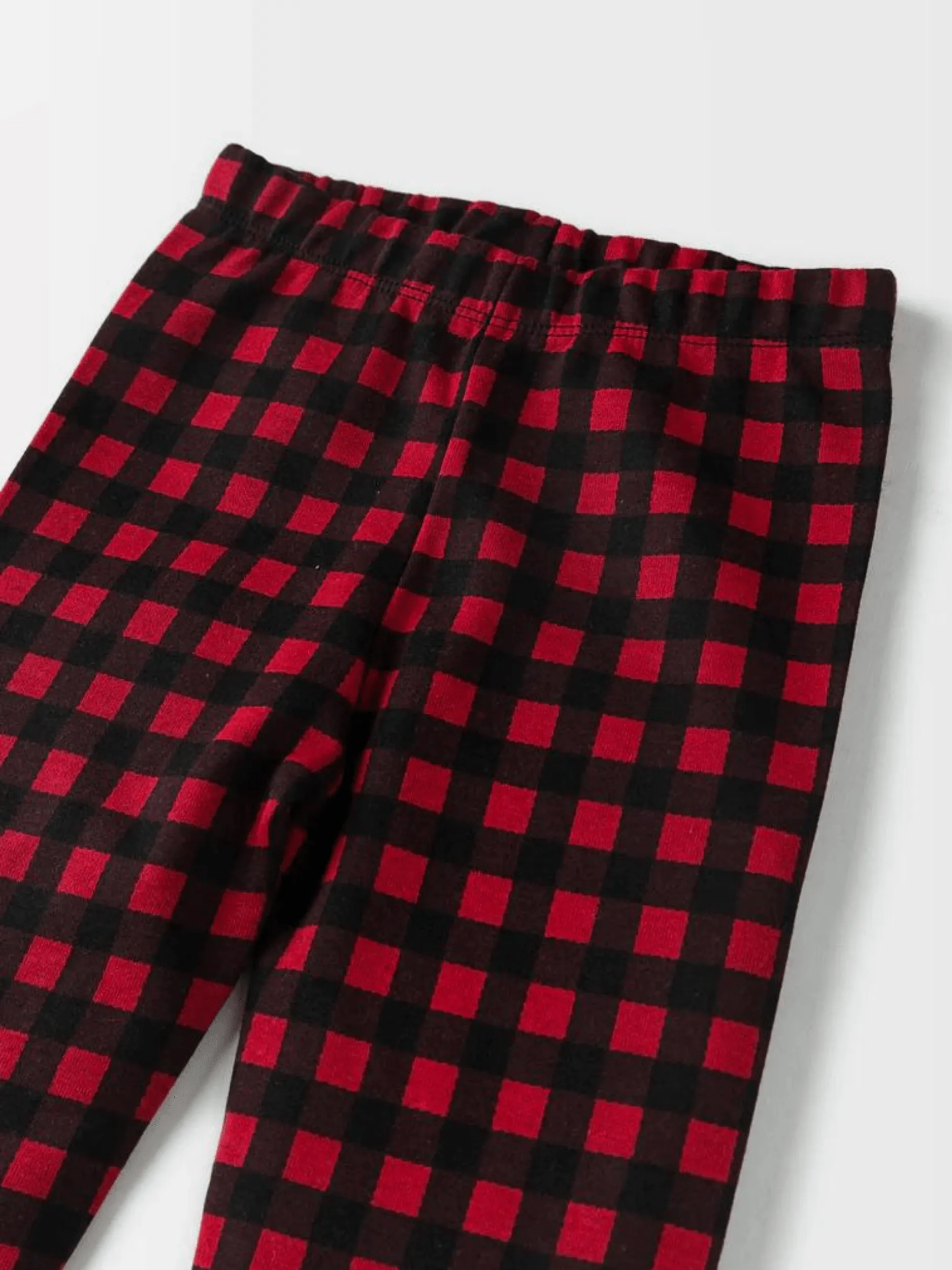 Men's Lounge T-shirt and Check Pajama Set Red (Stretchable)