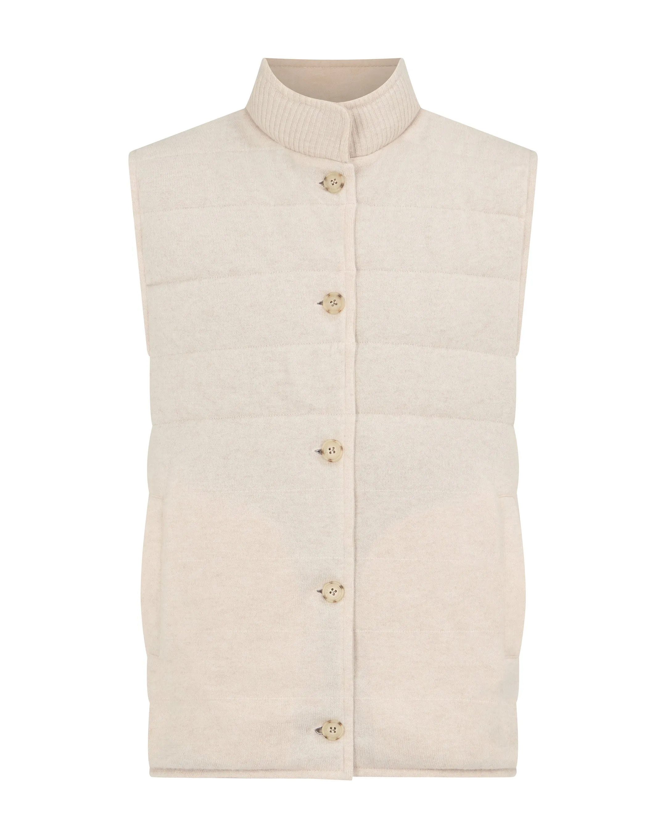 Men's Verbier Suede & Cashmere Gilet Ecru White