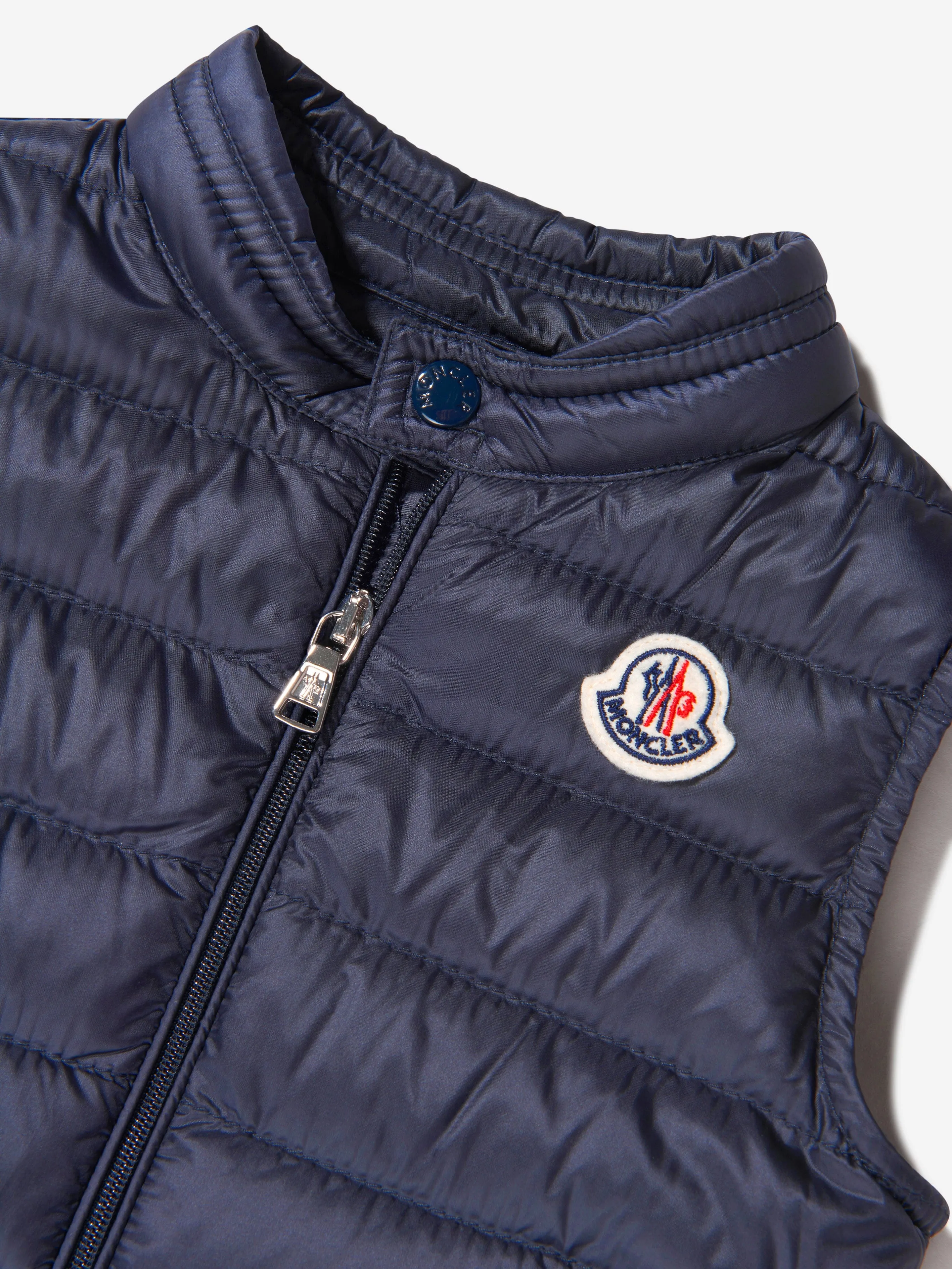 Moncler Enfant Baby Down Padded New Amaury Gilet in Navy