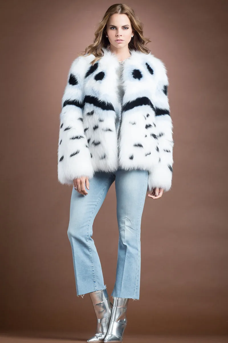 Multi-Color Fendi Fox Style Fur Jacket