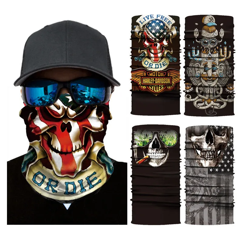 Multifunctional Sun Mask Skull Pattern Cycling Mask Scarf