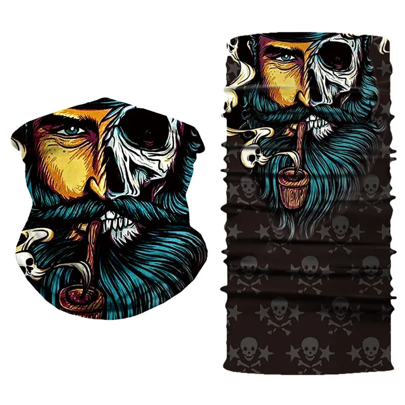 Multifunctional Sun Mask Skull Pattern Cycling Mask Scarf