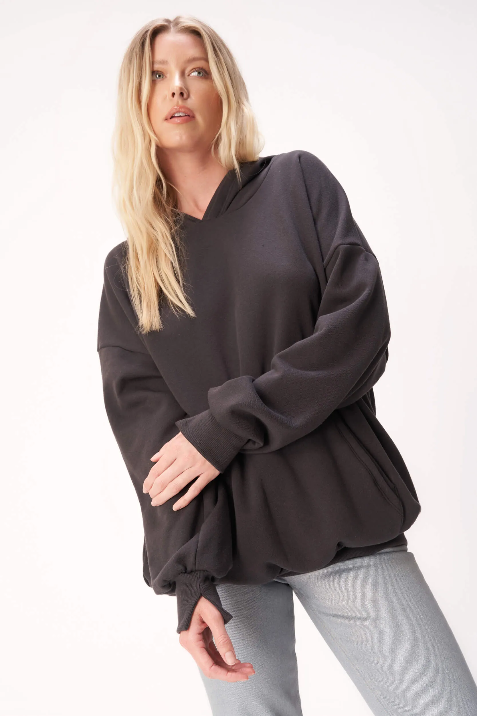 Nahla Oversized Hoodie - Washed Black