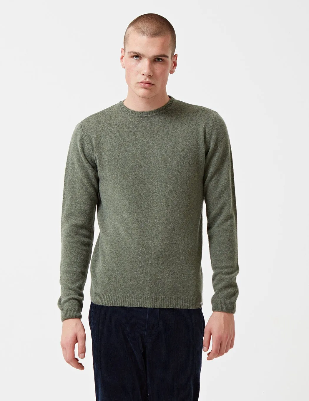 Norse Projects Sigfred Lambswool Jumper - Dried Olive Green