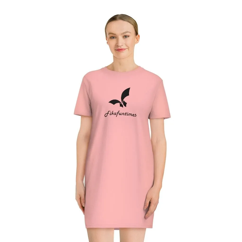 Organic Fikafuntimes Logo Print Crew Neck Tee Dress