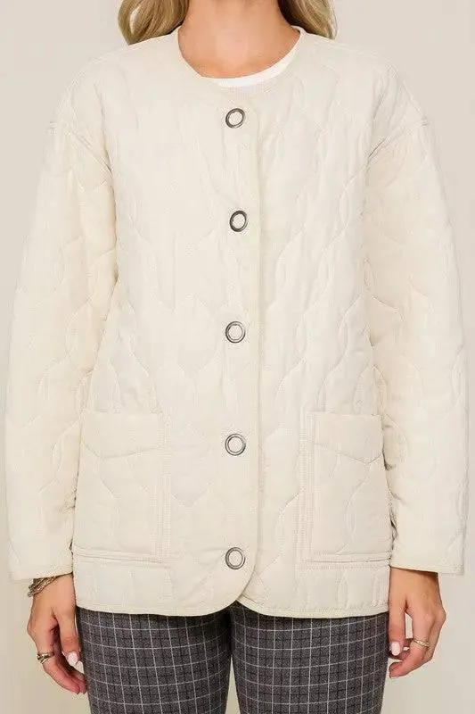 Oversized quilted puffer jacket