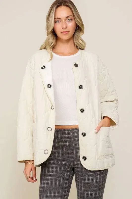 Oversized quilted puffer jacket